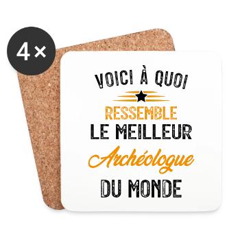 Voici à quoi ressemble le meilleur Architecte - Dessous de verre (lot de 4) - blanc - Devant