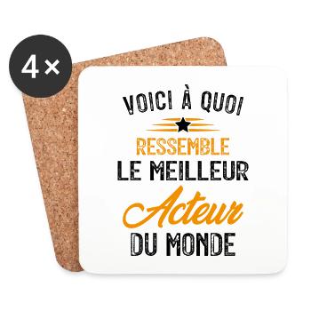 Voici à Quoi Ressemble le Meilleur Acteur Cadeau - Dessous de verre (lot de 4) - blanc - Devant
