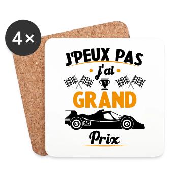 Je peux pas j'ai Grand Prix - Dessous de verre (lot de 4) - blanc - Devant