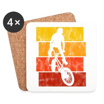 BMX Rad Fahrrad Retro Geschenk Bicycle Motocross - Untersetzer (4er-Set) - Weiß - Vorne