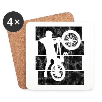 BMX Rad Fahrrad Retro Geschenk Bicycle Motocross - Untersetzer (4er-Set) - Weiß - Vorne