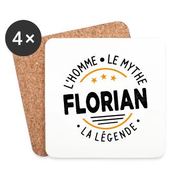 Florian L Homme Der Mythos Die Legende - Untersetzer (4er-Set) - Weiß - Vorne