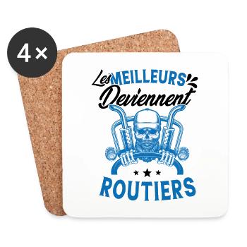 les meilleurs deviennent routiers - Dessous de verre (lot de 4) - blanc - Devant
