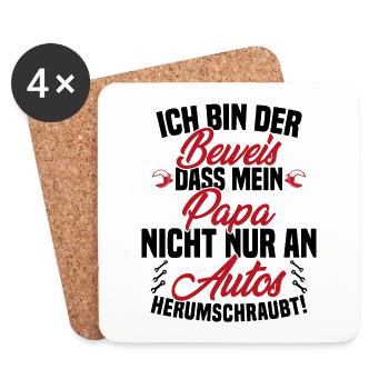 I'm the proof that dad doesn't just care about cars - Coasters (set of 4) - white - Front