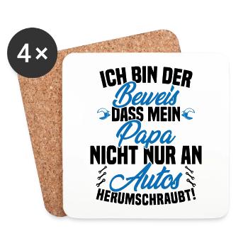 I'm the proof that dad doesn't just care about cars - Coasters (set of 4) - white - Front