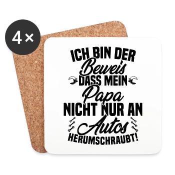 I'm the proof that dad doesn't just care about cars - Coasters (set of 4) - white - Front