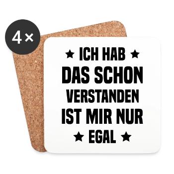 Ich hab das schon verstanden - Untersetzer (4er-Set) - Weiß - Vorne