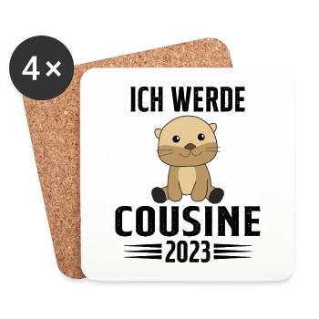 Ich werde Cousin 2023 - Dessous de verre (lot de 4) - blanc - Devant