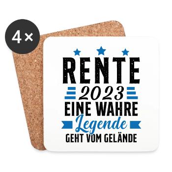 La légende prend sa retraite Cadeau retraité 2023 - Dessous de verre (lot de 4) - blanc - Devant