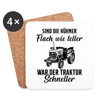 Tractor Tractor Saying Farm Farmer Farmer - Coasters (set of 4) - white - Front