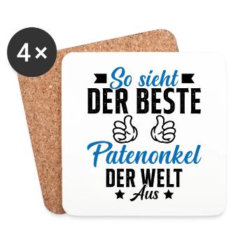 so sieht der beste patenonkel der welt aus - Untersetzer (4er-Set) - Weiß - Vorne
