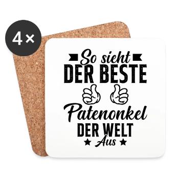 so sieht der beste patenonkel der welt aus - Untersetzer (4er-Set) - Weiß - Vorne