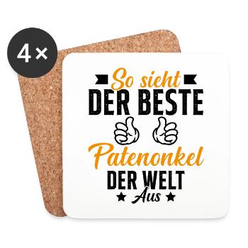 so sieht der beste patenonkel der welt aus - Untersetzer (4er-Set) - Weiß - Vorne