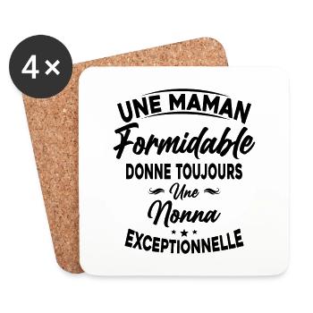 Maman formidable donne Nonna Exceptionnelle - Dessous de verre (lot de 4) - blanc - Devant