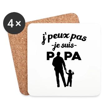 Je peux pas je suis papa bébé - Dessous de verre (lot de 4) - blanc - Devant