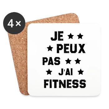 Je Peux Pas J'ai Fitness - Dessous de verre (lot de 4) - blanc - Devant