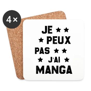 Je Peux Pas J'ai Manga - Dessous de verre (lot de 4) - blanc - Devant