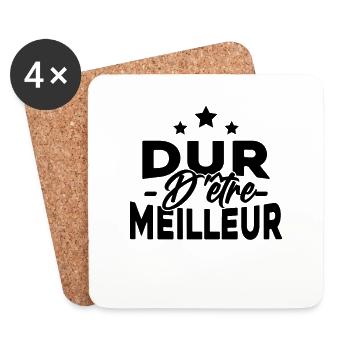 Dur D'être Le Meilleur Cadeau - Dessous de verre (lot de 4) - blanc - Devant