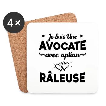 Femme je suis une avocate avec option râleuse - Dessous de verre (lot de 4) - blanc - Devant