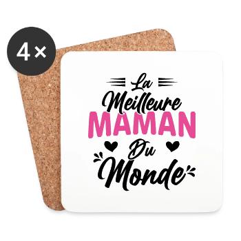 la Meilleure Maman du Monde Cadeau Mère - Dessous de verre (lot de 4) - blanc - Devant