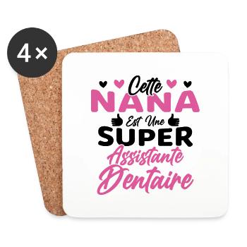 Cette Nana Est Une Super Assistante Dentaire - Dessous de verre (lot de 4) - blanc - Devant