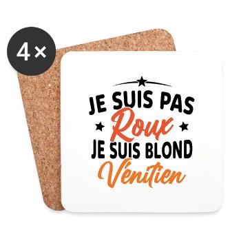 Je suis Pas Roux je suis Blond Vénitien - Dessous de verre (lot de 4) - blanc - Devant