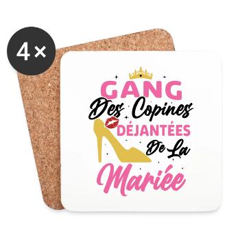 Gang des Copines Déjantées De La Mariée - Dessous de verre (lot de 4) - blanc - Devant