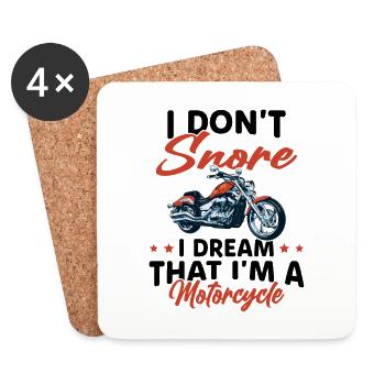 Je Ne Ronfle Pas Je Rêve Que Je Suis Une Moto - Dessous de verre (lot de 4) - blanc - Devant