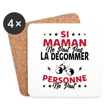 Si Maman Ne Peut Pas La Dégommer, Pétanque Maman - Dessous de verre (lot de 4) - blanc - Devant
