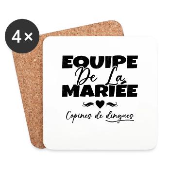 Equipe de la mariée copines de dingues - Dessous de verre (lot de 4) - blanc - Devant