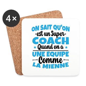 On Sait Qu'on est un Super Coach Cadeau Entraineur - Dessous de verre (lot de 4) - blanc - Devant