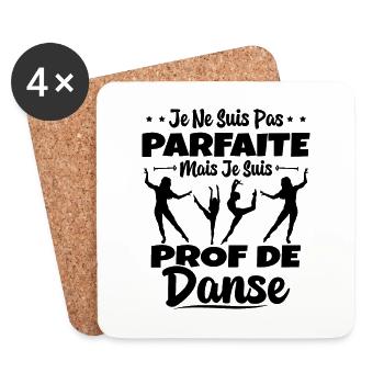 Femme Pas Parfaite Mais Prof De Danse Professeure - Dessous de verre (lot de 4) - blanc - Devant