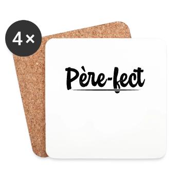 Père-Fect Rétro Fête Des Pères Humour Cadeau Papa - Dessous de verre (lot de 4) - blanc - Devant