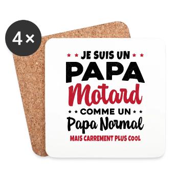 Homme Papa Motard Humour Cadeau motocycliste - Dessous de verre (lot de 4) - blanc - Devant