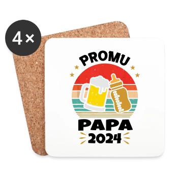 Beförderung zum Future Dad 2024 - Untersetzer (4er-Set) - Weiß - Vorne