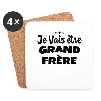 Je Vais être Grand Frère - Dessous de verre (lot de 4) - blanc - Devant