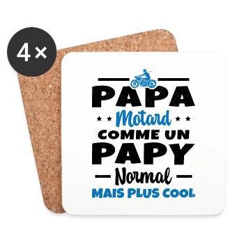 Homme Papa Motard Humour Cadeau motocycliste - Dessous de verre (lot de 4) - blanc - Devant