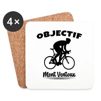 Objectif Mont Ventoux Cycliste Vélo - Dessous de verre (lot de 4) - blanc - Devant