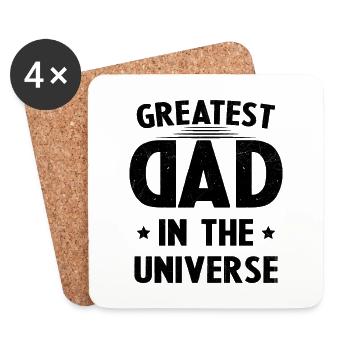 Cadeau Fête Des Pères plus Grand Papa de l'univers - Dessous de verre (lot de 4) - blanc - Devant