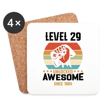 Level 29 komplettes Geburtstagsgeschenk von 1994 - Untersetzer (4er-Set) - Weiß - Vorne