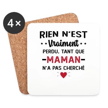 Maman n'a pas cherché Cadeau Humour - Dessous de verre (lot de 4) - blanc - Devant