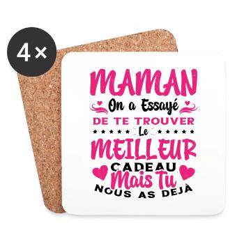 Maman On A Essayé De Te Trouver Le Meilleur Cadeau - Dessous de verre (lot de 4) - blanc - Devant