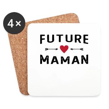 Fête des Mères - Future Maman - Dessous de verre (lot de 4) - blanc - Devant