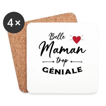 Belle Maman trop geniale / fête des mères - Dessous de verre (lot de 4) - blanc - Devant