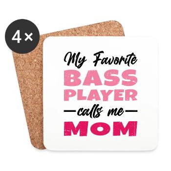 Femme Mon Bassiste Préféré M'appelle Maman Cadeau - Dessous de verre (lot de 4) - blanc - Devant
