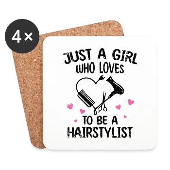 Femme Juste Une Fille Qui Aime Être Coiffeuse - Dessous de verre (lot de 4) - blanc - Devant