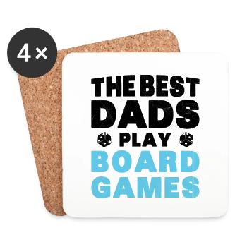 Die besten Väter spielen Geschenk-Brettspiele - Untersetzer (4er-Set) - Weiß - Vorne