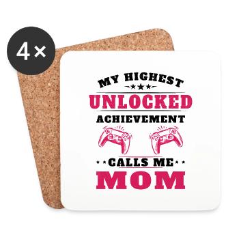 Mon plus haut accomplissement m'appelle maman - Dessous de verre (lot de 4) - blanc - Devant