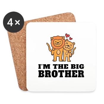 I am the big brother - future big brother - Coasters (set of 4) - white - Front