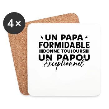 Un Papa Formidable donne un Papou Exceptionnel - Dessous de verre (lot de 4) - blanc - Devant